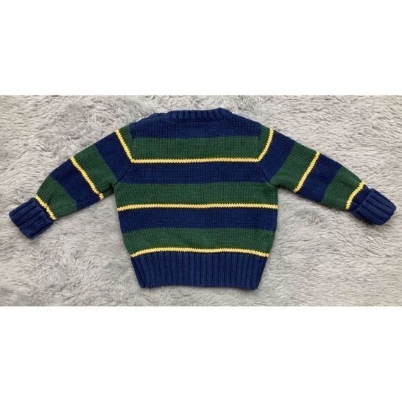 Polo by Ralph Lauren green striped knit sweater - Picture 3 of 4